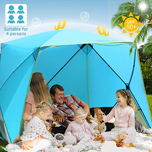 Old Bahama Bay Pop Up Beach Tent, Portable Shade Sun Shelter UPF50+ UV Protection for 4 Person Extendable Floor for Fishin...