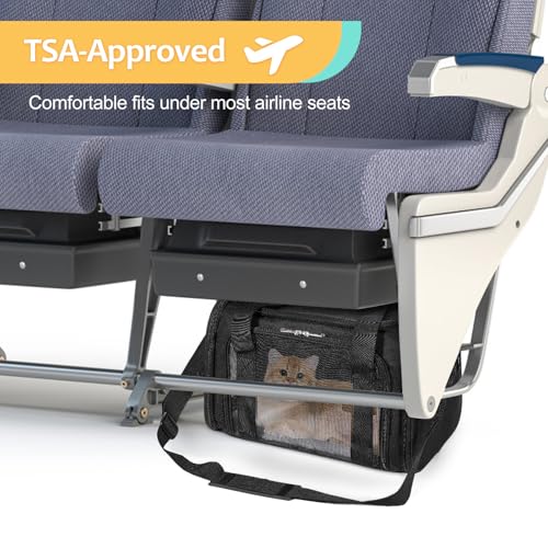 Discala Cat Dog Carrier Up to 15 Lbs TSA Airline Approved Pet Carrier for Small Medium Cats Puppies Dog Carriers for Small...