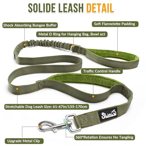 SlowTon No Pull Dog Harness - Heavy Duty Dog Harness and Leash Set for Medium Large Dogs, Reflective Tactical Harness with...