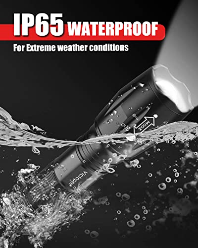 Victoper LED Flashlight 2 Pack, Bright Tactical Torch High Lumens with 5 Modes, Waterproof Zoomable Flash Light for Outdoo...