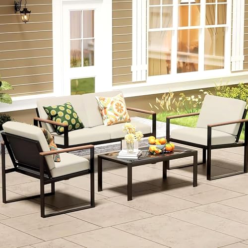 MRGSDL 8Pcs Patio Cushion Covers,Outdoor Cushions Covers,Stretch Cushion Covers Replacement, Washable and Reusable Furnitu...