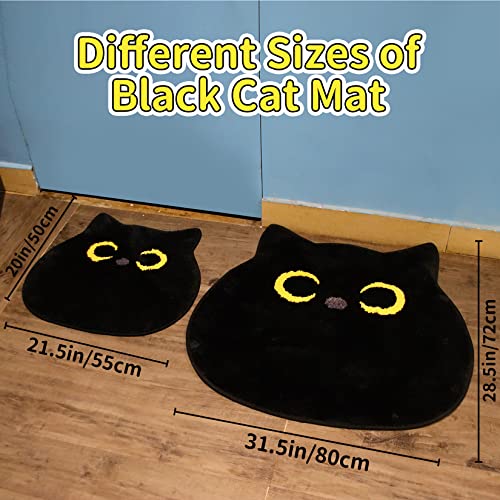 NIGOWAYS Bathroom Rug - Bathroom Mat,Black Cat Rug,Cat Bath Mat,Non Slip Bath Mats for Bathroom Kitchen Bedroom,Home Decor...