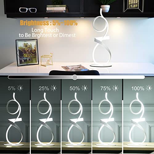21.6 Inches Modern Knight Design Table Lamp with Remote Control, 3 Color Lighting Options, Dimmable Brightness Night Light...