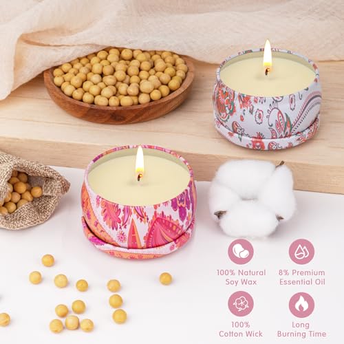 Scented Candles Gifts Set for Women, 9 Pack Aromatherapy Candles Pack Soy Wax Include Lavender, Jasmine and Vanilla Scente...