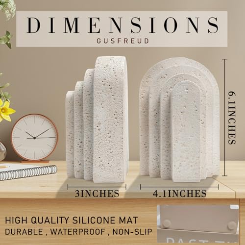 Heavy Duty Book Ends for Shelves, Decorative Book Stopper for Shelves, Resin Decor Bookends for Heavy Books, Modern Home D...