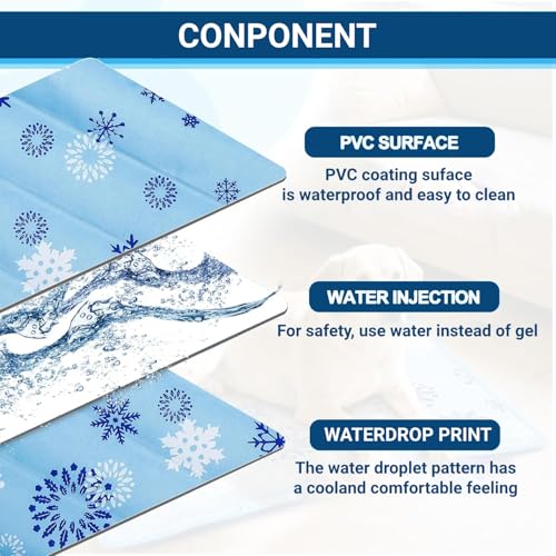 Cooling Mat for Dogs - 2025 Upgraded 20"x16" Washable Pet Cooling Pad for Cats, Non-Slip Kennel Bed for Summer, Portable I...