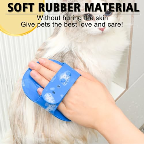 Kwispel Dog Grooming Brush, Pet Shampoo Bath Brush Dog Grooming Shedding Brush Soothing Massage Rubber Comb with Adjustabl...