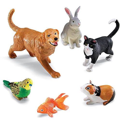 Learning Resources Jumbo Domestic Pets - 6 Pieces, Ages 2+ Preschool Pet Toys, Classroom Desk Pets, Preschool Learning Toys