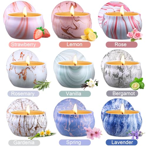Candles - Scented Candles Gift Set for Women, 9-Pack Natural Aromatherapy Candles for Home Scented, Long Burning Gifts for...