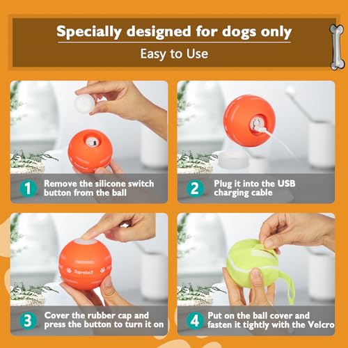 PetDroid Interactive Dog Toys Dog Ball, [Newly Upgraded] Durable Motion Activated Automatic Rolling Ball Toys for/Small/Me...