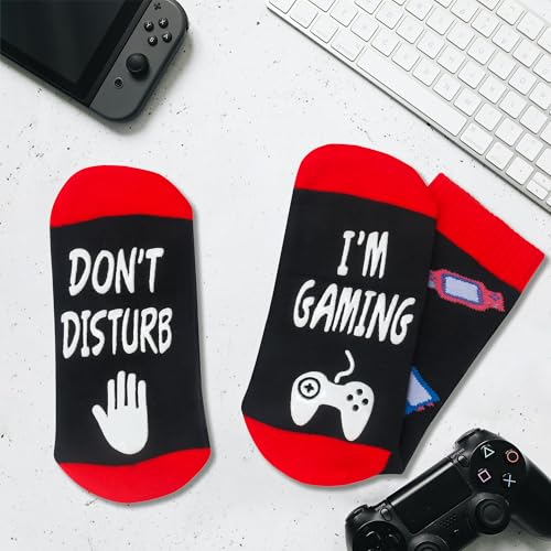 Kelool Do Not Disturb I'm Gaming Socks,Men Gifts for Men Teen Boys Dad Son Kid St Patricks Day Father Mothers Day Socks Gifts