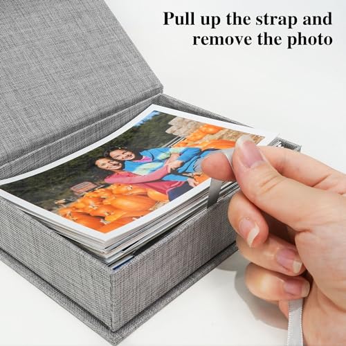 Yopih 5x7 Linen Photo Storage Box - Ideal for Preserving and Organizing Your Precious Photos, Certificates, Scrapbooking S...