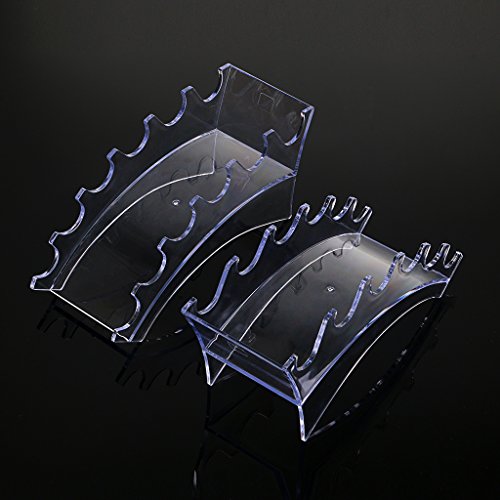 Hipiwe Acrylic Pen Holder Display Stand Clear Makeup Brush Rack Organizer Holder 6-Slots Nail Brush Eyebrow Fountain Pen R...