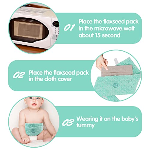 Comfheat Colic and Gas Relief for Newborns and Infants, Flaxseed Heated Tummy Wrap, Baby Swaddling Belt with Soothing Warm...