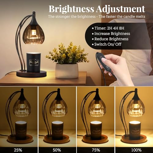 Candle Warmer Lamp with Timer Dimmer - Electric Light Wax Warmer for Jar Candles - Lamp with 2 Bulbs, Unique Birthday Gift...