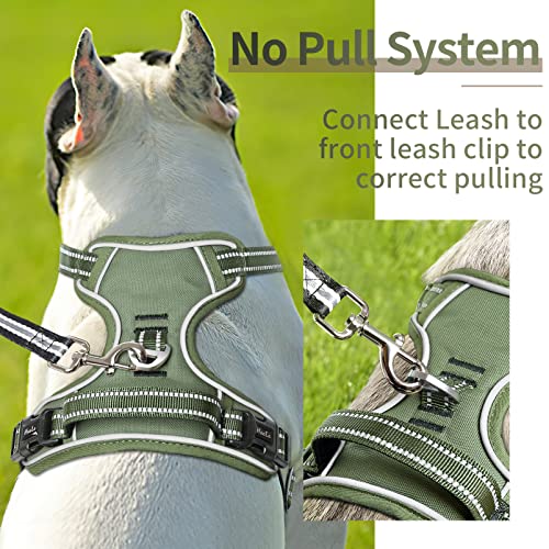 HEELE Dog Harness, Dog Harness for Small Medium Large Dogs No Pull Adjustable Padded Reflective Harness with Handle for Wa...