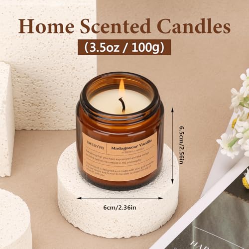 12 Pack Candles for Home Scented,Scented Candles Gift Set for Women &Men,Natural SoyCandles(Amber Jar),Aromatherapy Candle...