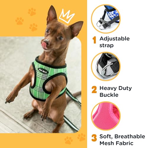 Bark Appeal Pink Hibiscus Step-in Dog Harness for XS to Small Sized Pets – Updated Sizing, Re-Measuring is Essential – Sof...