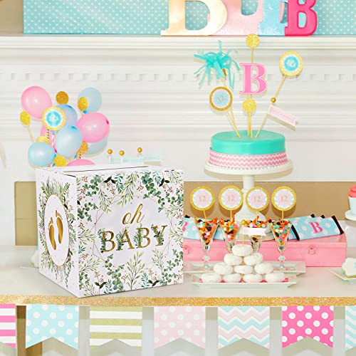 Hxezoc Floral Baby Shower Card Box Favors Post Box Cardboard Receiving Money Box Holder for Reception, Baby Showers, Anniv...