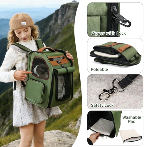 Wanparkg Cat Backpack Carrier, Super Breathable Cat Backpacks, Lightweight Cat Travel Backpack, Cat Carrying Backpack Suit...