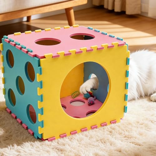 MOYMO 41 Pcs Interactive Cat Toys for Indoor Cats, Kitten Toys with Soft Pillow, Catnip Toys, Chew Rope, Feather Wand, Spr...