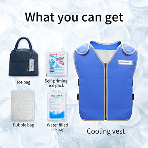 YLNEWWAYS Cooling Vest for Men&Women, Ice Reflective Vest with 24 PCS Ice Packs, Cool Jacket for Hot Weather with Pockets,...