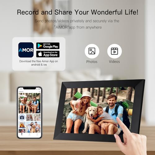 Anna Bella Digital Picture Frame 10.1 Inch IPS HD Touch Screen WiFi Smart Digital Photo Frame with 32GB Storage, Auto-Rota...