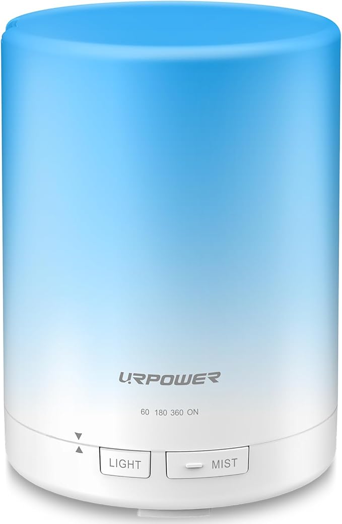 URPOWER 300ml Essential Oil Diffuser: Ultrasonic Aromatherapy Diffuser Quiet Auto Shut-Off, 4 Timer Settings(1H 3H 6H ON)...