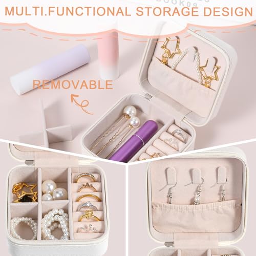 Kifmurase 10Pcs Travel Jewelry Case, Bridesmaid Gifts Box, Small PU Leather Earring Organizer, Jewelry Travel Organizer, M...