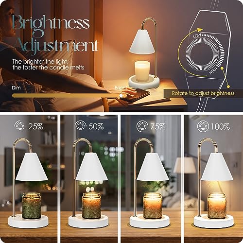 Aimoptg Candle Warmer Lamp,Electric Candle Warmer with Dimmable Light,Scented Wax Melter,No Smoke,Compatible with Various ...
