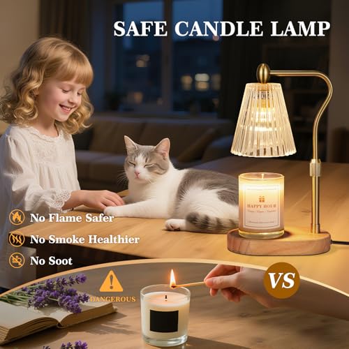 Imenlox Candle Warmer Lamp, with Timer and Dimmer, Adjustable Height, Mother' s Day Gifts for Mom, Birthday Gifts for Wome...