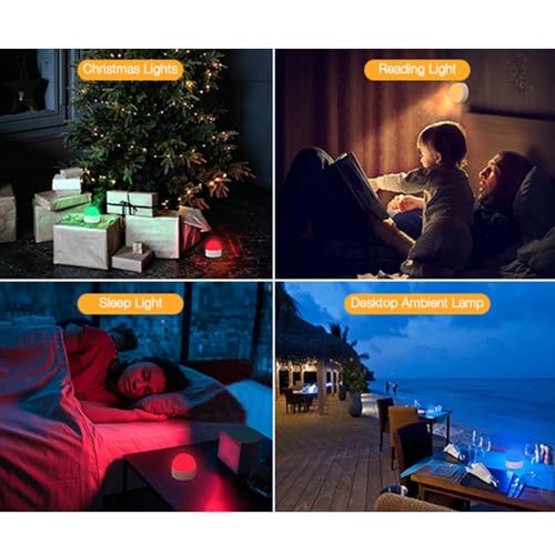 Kintion Portable Night Light, Dimmable 8 Color Lighting, 1800mAh Battery Rechargeable, Small LED Lamp for Nursery, Baby, K...
