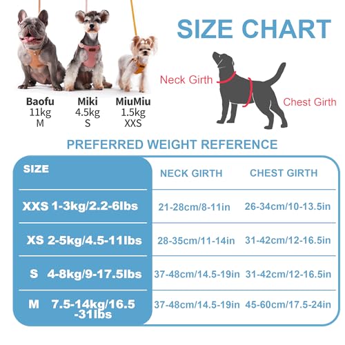 Puppytie Ultra-Light No-Pull XXS Dog Harness – Escape-Proof Adjustable Vest for Small Breeds (2.2-6lbs)