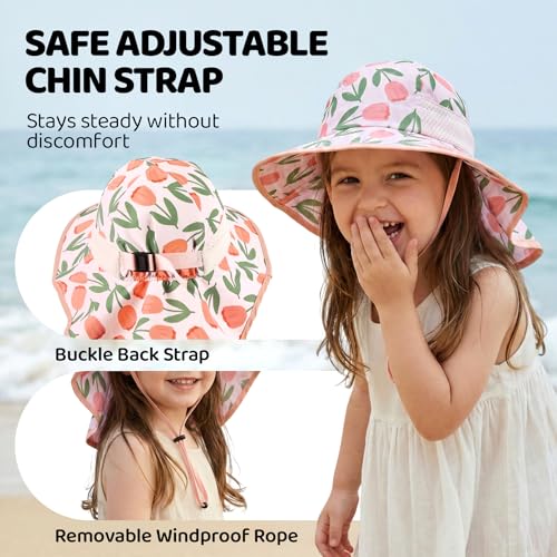 MA COWCF Baby Sun Hat with Neck Flap UPF 50+ Sun Protection Kids Summer Hat Outdoor Toddler Beach Hat 0-6 Years Boys Girls