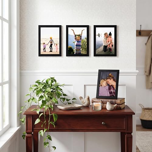 Americanflat 4x6 Picture Frame with Shatter-Resistant Glass - Streamline Collection - Thin Border Photo Frame for Tabletop...
