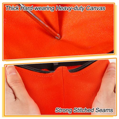 ANPHSIN 7''x4.7'' Canvas Tool Bags Pouches - 4 Pack Heavy Duty Zipper Pouch Set, Multipurpose Small Tools Storage Organize...