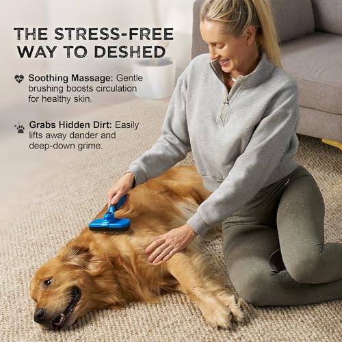 Deshedding Dog Brush for Shedding – Self Clean Cat Brush Deshedding & Grooming Tool for Long Haired and Short Haired Dogs,...