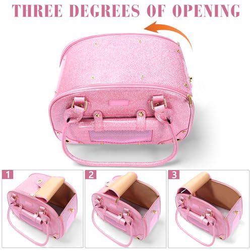 PetsHome Dog Carrier Purse, Pet Carrier, Bling Waterproof Premium Leather Pet Travel Portable Bag Carrier for Cat and Smal...