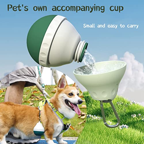 Dog Travel Water Bottle Detachable Bowl Leak Proof Portable ，Silicone Bottle Body，Collapsible and Suitable for Small Pets ...