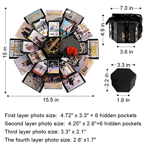 Vienrose Explosion Gift Box Set Surprise Gift Photo Box Creative DIY Scrapbooking Picture Album Accessories Couple Gifts f...