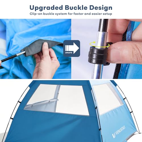 Venustas Beach Tent Sun Shelter for 3/4/6/8 Person, UPF 50+ UV Protection Beach Canopy, Lightweight and Easy Setup Cabana,...