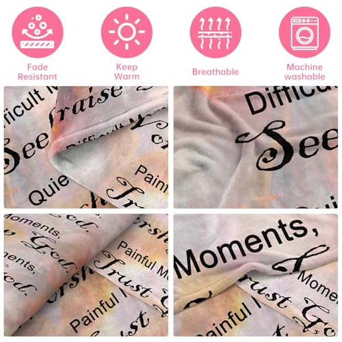 COMFAR Christian Gifts for Women Faith, Inspirational/Religious/Spiritual Gifts for Adults, Soft Throw Blankets for Women/...