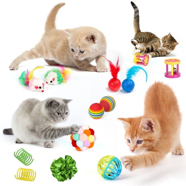 37 PCS Interactive Kitten Toys for Indoor Cats - Variety Set With Collapsible Tunnel Tube Tent, Feather Teaser Wand, Bell,...