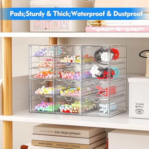 Acrylic Makeup Organizer with 13 Drawers, Bathroom Counter Organizer, Acrylic Organizers, Desk Organizer, Office Supplies,...