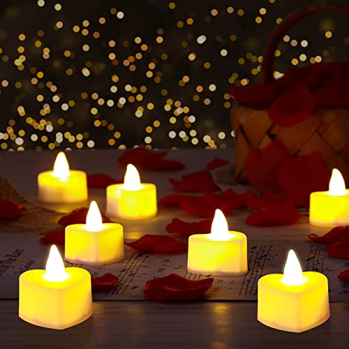 cridoz 2000 Pieces Artificial Rose Petals with 24 LED Tea Lights Candles, Romantic Decorations Special Night Set for Nigh...
