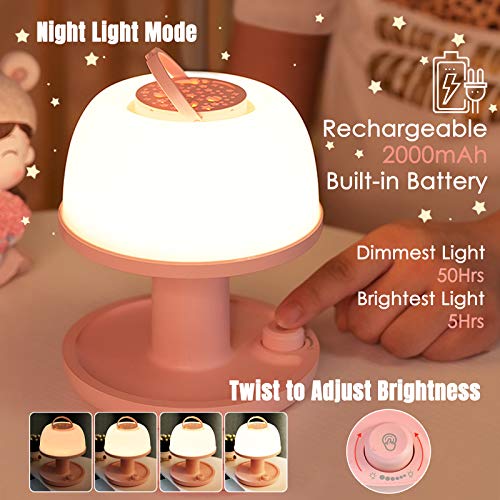 LICKLIP Toddler Night Light Lamp, Dimmable LED Bedside Lamp with Star Projector, Kids Lights Timer Design & Color Changin...