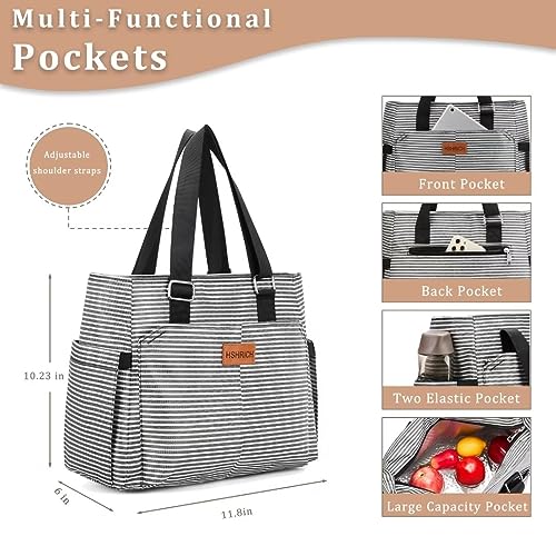 Large Women Lunch Bags/Insulated Adult Lunch Box/Leakproof Cooler Lunch Tote Bag with Storage Pocket. Reusable Lunch Purse...