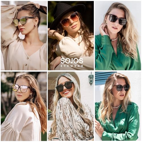 SOJOS Sunglasses for Women Men Vintage Style Shades SJ2157
