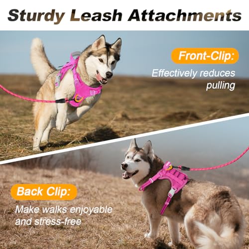 BARKBAY Service Dog Vest Tactical Dog Harness Medium Large Sized Dog No Pull Adjustable Dog Harness Reflective K9 Working ...