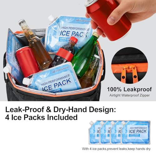 Odoland 72 Can Rolling Cooler Bag with Wheels & Handle, Collapsible Insulated Ice Chest for Beach, Camping & Tailgating - ...
